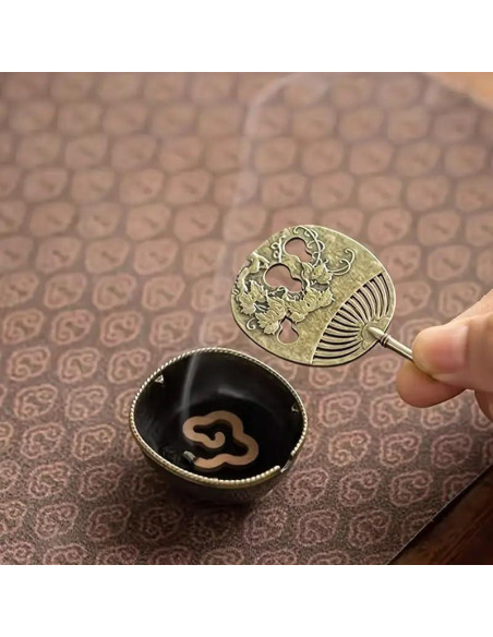 4 Piezas Quemador de Incienso Antiguo NOIAFZY Mini Bronce