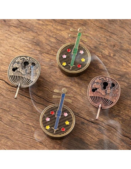 4 Piezas Quemador de Incienso Antiguo NOIAFZY Mini Bronce