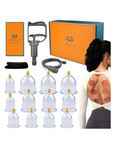 Juego de Ventosas de 12 Tazas DEFUNX para Masaje y Terapia