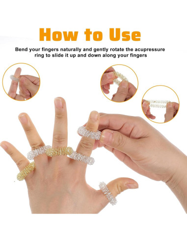 24 Anillos de Acupresión Coloridos LXUEJIE para Masaje de Dedos