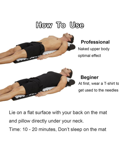 Juego de Esteras y Almohadas de Acupresión XiaoMaGe - Alivio Dolor Cuello y Espalda