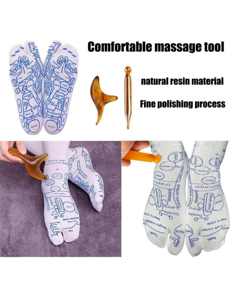 Calcetines de Masaje de Reflexología LinTsing con Herramientas
