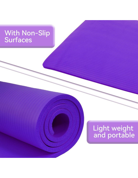 Estera de Yoga Fitvids 180x61cm Antideslizante 1.2cm Gruesa