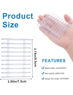 Soporte de Jabón Autodrenante Gjinxi 2 Piezas Transparente 2