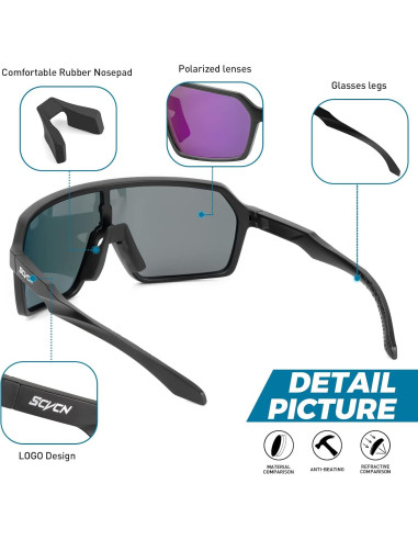 Gafas de Ciclismo Polarizadas SCVCN S61 UV400 Antideslizantes