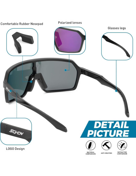 Gafas de Ciclismo Polarizadas SCVCN S61 UV400 Antideslizantes