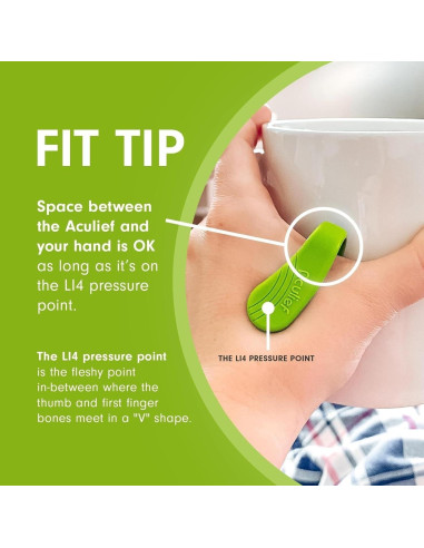 Clip de Acupresión Aculief para Mano - Alivio Estrés LI4 Verde