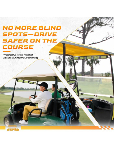 Espejo Retrovisor de 4 Paneles OMEIPMEO para Carro de Golf