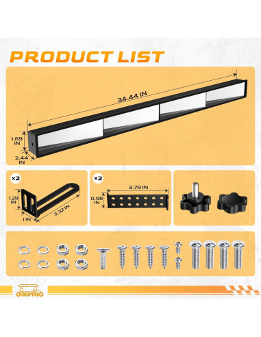Espejo Retrovisor de 4 Paneles OMEIPMEO para Carro de Golf