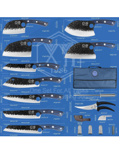 Conjunto de cuchillos de chef XYJ 15 piezas con bloque magnético 2