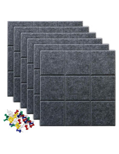 Tableros de Corcho Uoisaiko 30x30 cm - Paquete de 6 con Chinchetas