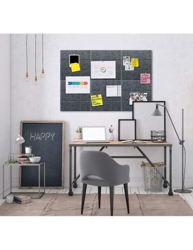 Tableros de Corcho Uoisaiko 30x30 cm - Paquete de 6 con Chinchetas