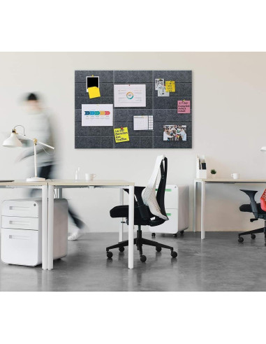 Tableros de Corcho Uoisaiko 30x30 cm - Paquete de 6 con Chinchetas