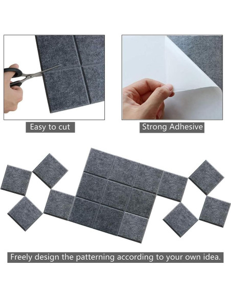 Tableros de Corcho Uoisaiko 30x30 cm - Paquete de 6 con Chinchetas