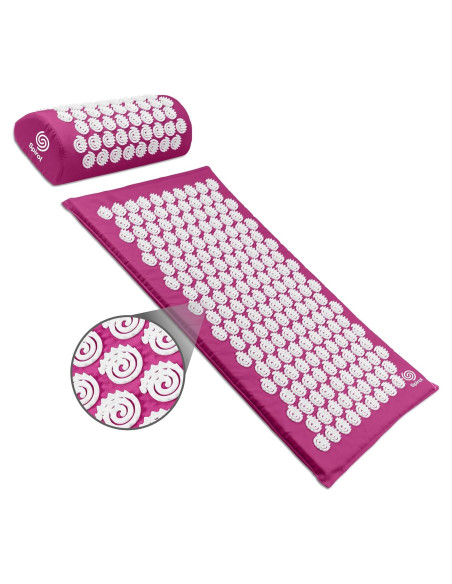 Juego de Mat y Almohada de Acupresión Spirol - Alivio Dolor Espalda Cuello