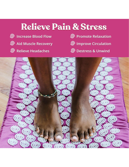 Juego de Mat y Almohada de Acupresión Spirol - Alivio Dolor Espalda Cuello