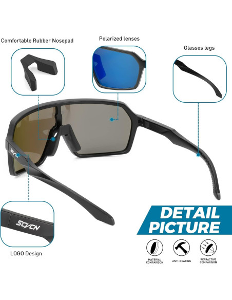 Gafas de Ciclismo Polarizadas SCVCN S61 UV400 Antideslizantes
