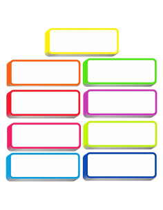 54 Etiquetas Magnéticas Borrables Mositear 8.13x3.05cm 9 Colores