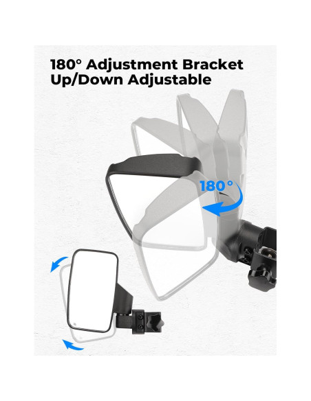 Espejos Laterales KEMIMOTO para Carritos de Golf 19.1x11.4cm