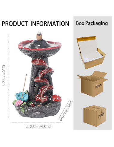 Candelabro Aromático Laoybho Hongo 12.2 cm para Meditación