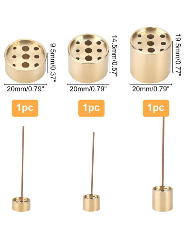 Soporte de Incienso de Latón Dorado AHANDMAKER - 3 Piezas