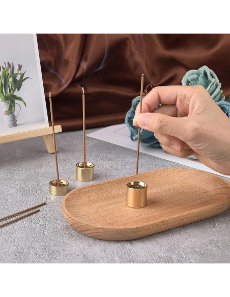 Soporte de Incienso de Latón Dorado AHANDMAKER - 3 Piezas