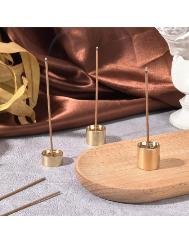 Soporte de Incienso de Latón Dorado AHANDMAKER - 3 Piezas