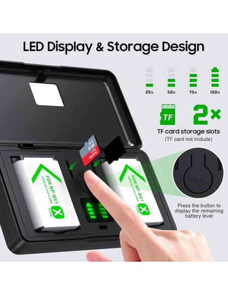 Batería Recargable NP-BX1 y Cargador USB Doble Sony