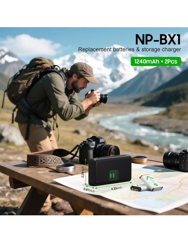 Batería Recargable NP-BX1 y Cargador USB Doble Sony