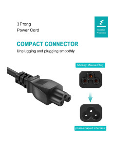 Cable de Alimentación 1.83m Narpendu para Laptop 3 Clavijas 2