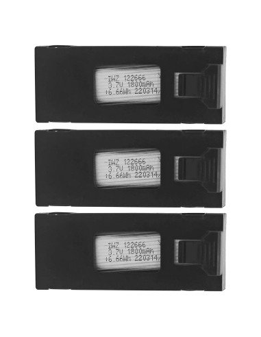 3 Baterías Li-Po 3.7V 1800mAh PUOO para Drones RC E88 E99