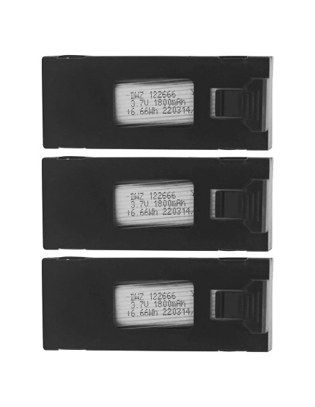 3 Baterías Li-Po 3.7V 1800mAh PUOO para Drones RC E88 E99