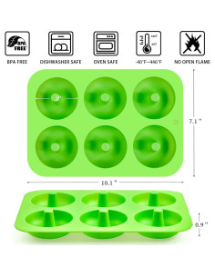 Molde para Donas de Silicona CLUEWR - 3 Piezas 7 cm Antiadherente 2