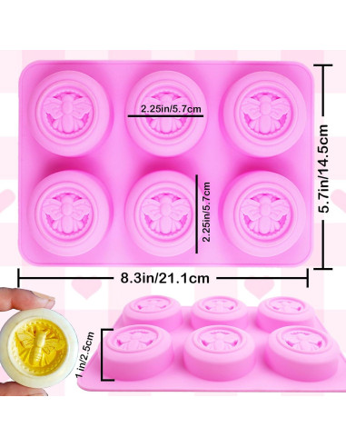 3 Moldes de Silicona Redondos BZIDII para Jabón y Chocolate