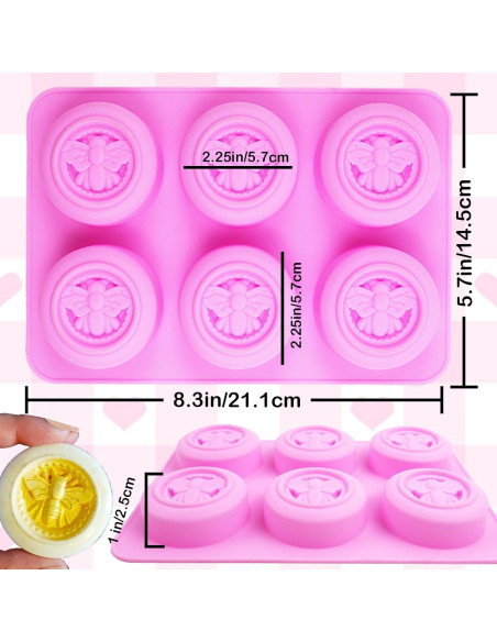 3 Moldes de Silicona Redondos BZIDII para Jabón y Chocolate