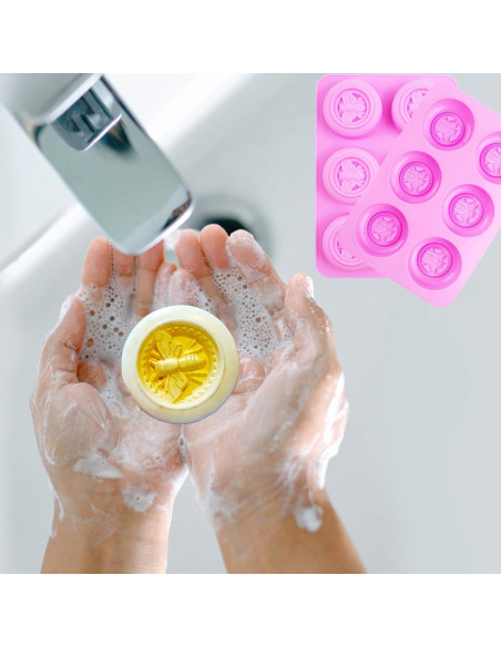 3 Moldes de Silicona Redondos BZIDII para Jabón y Chocolate