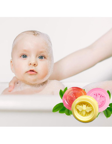 3 Moldes de Silicona Redondos BZIDII para Jabón y Chocolate