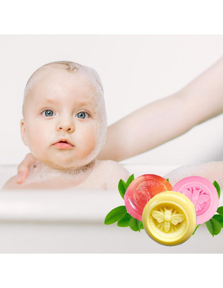 3 Moldes de Silicona Redondos BZIDII para Jabón y Chocolate