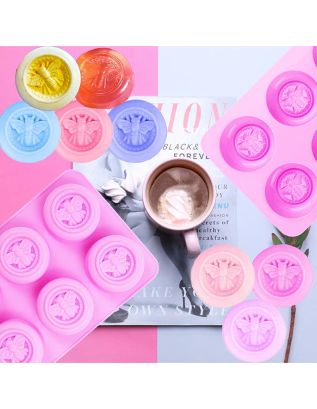 3 Moldes de Silicona Redondos BZIDII para Jabón y Chocolate