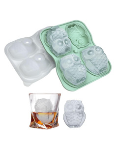 Molde de Hielo de Silicona IDVVSSX en Forma de Búho Verde