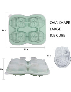Molde de Hielo de Silicona IDVVSSX en Forma de Búho Verde 2