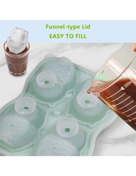 Molde de Hielo de Silicona IDVVSSX en Forma de Búho Verde