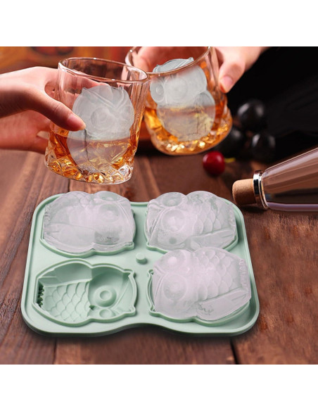Molde de Hielo de Silicona IDVVSSX en Forma de Búho Verde