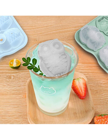 Molde de Hielo de Silicona IDVVSSX en Forma de Búho Verde