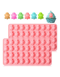 Molde de Silicona Tortuga YBEATY 2 Pcs Rosa 21x12 cm
