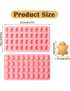 Molde de Silicona Tortuga YBEATY 2 Pcs Rosa 21x12 cm 2