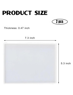 2 Moldes de Silicona Rectangulares para Resina 18.5x13.5cm SXYYDSG 2