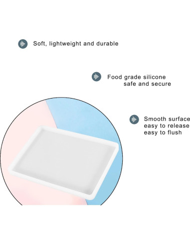 2 Moldes de Silicona Rectangulares para Resina 18.5x13.5cm SXYYDSG