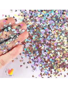 Confeti Holográfico Mickey Mouse Renfio 50g Brillantina Plata 2