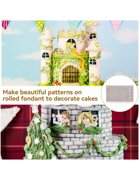 Molde de Silicona para Fondant Cyrank Pared de Ladrillo 11.5x20cm